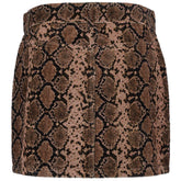 Brown Cotton Women's Miniskirt